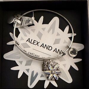 Alex and Ani Silver Snowflake Charm Bracelet